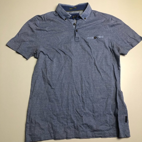 Ted Baker London Blue Polo Mens Golf Shirt Large - Picture 1 of 3